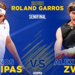 Alexander Zverev x Stefanos Tsitsipas - Duelo pela semifinal de Roland-Garros 2021 (Foto: Reprodução/US Open)
