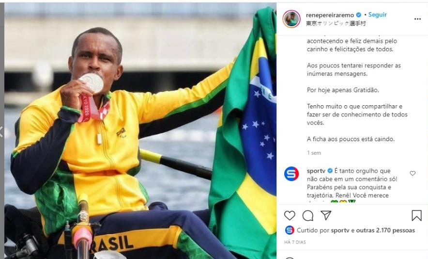 O atleta agradeceu em seu Instagram oficial