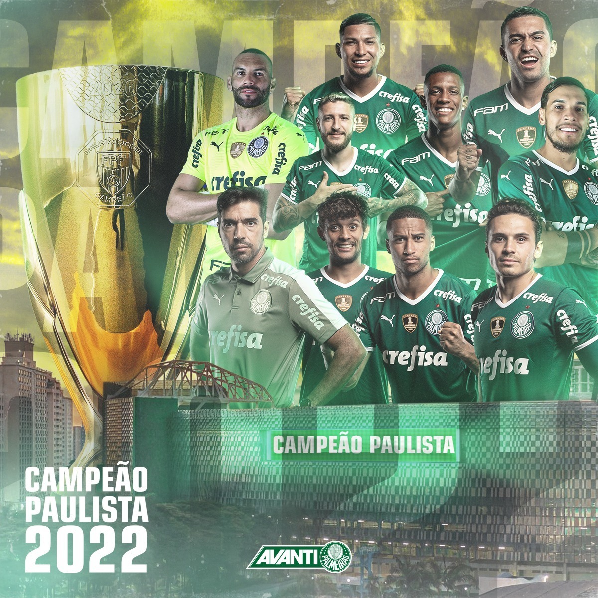 SE Palmeiras on X: ACABOU, O PAULISTA É NOSSO! 🏆 APÓS A AMÉRICA E O  BRASIL, PINTAMOS O ESTADO DE VERDE PELA 24ª VEZ! Se em 1942 nascemos  campeões, em 2022 seguimos! #