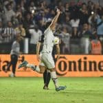 Marcos Leonardo comemora o gol marcado contra o Corinthians na Vila.